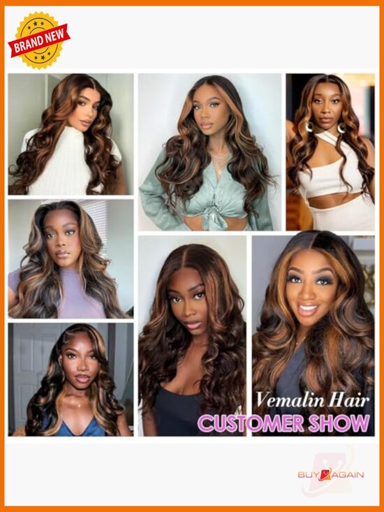 Ombre Lace Front Wig Human Hair Body Wave Pre Plucked 13x4 200 Density 20 Inch Ginger Pre Plucked 13x4 Lace Front Wigs 200 Density Body  main image 3